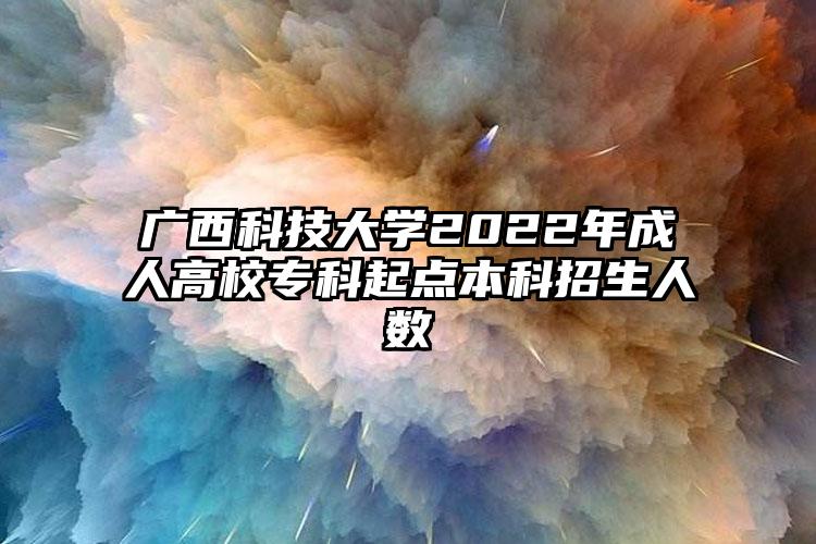 广西科技大学2022年成人高考专科起点本科招生人数